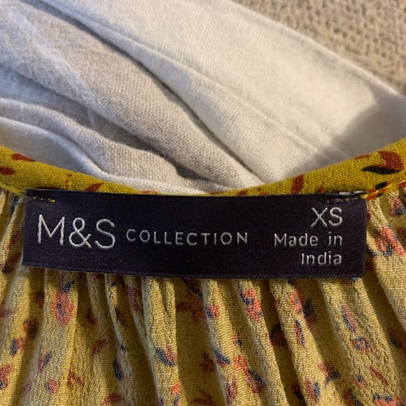 Mark & Spencer women’s gold floral peasant dress size XSMALL - Picture 3 of 8